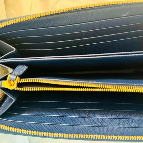 Prada Vibrant Blue Saffiano Wallet